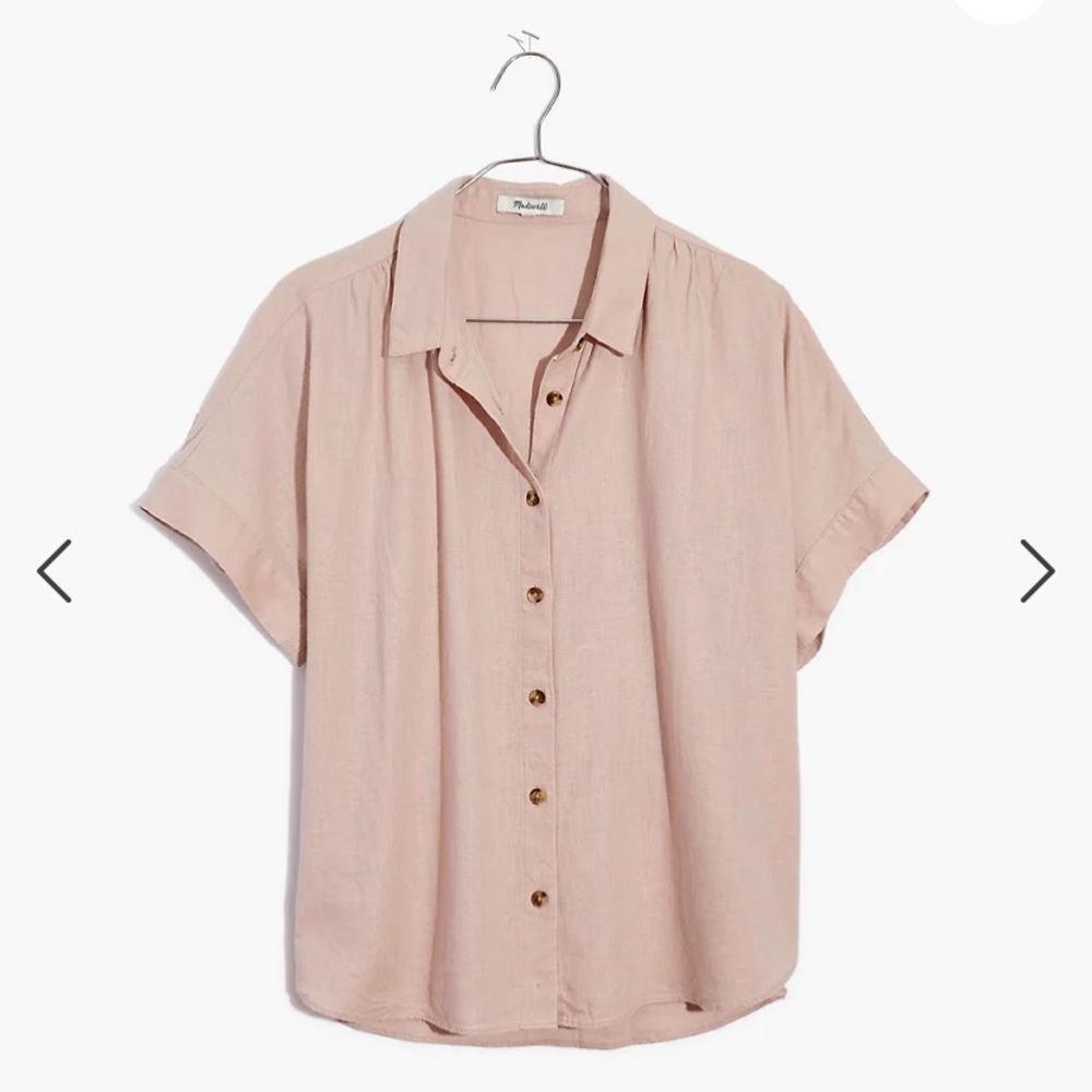 Madewell linen blend button front hilltop shirt.